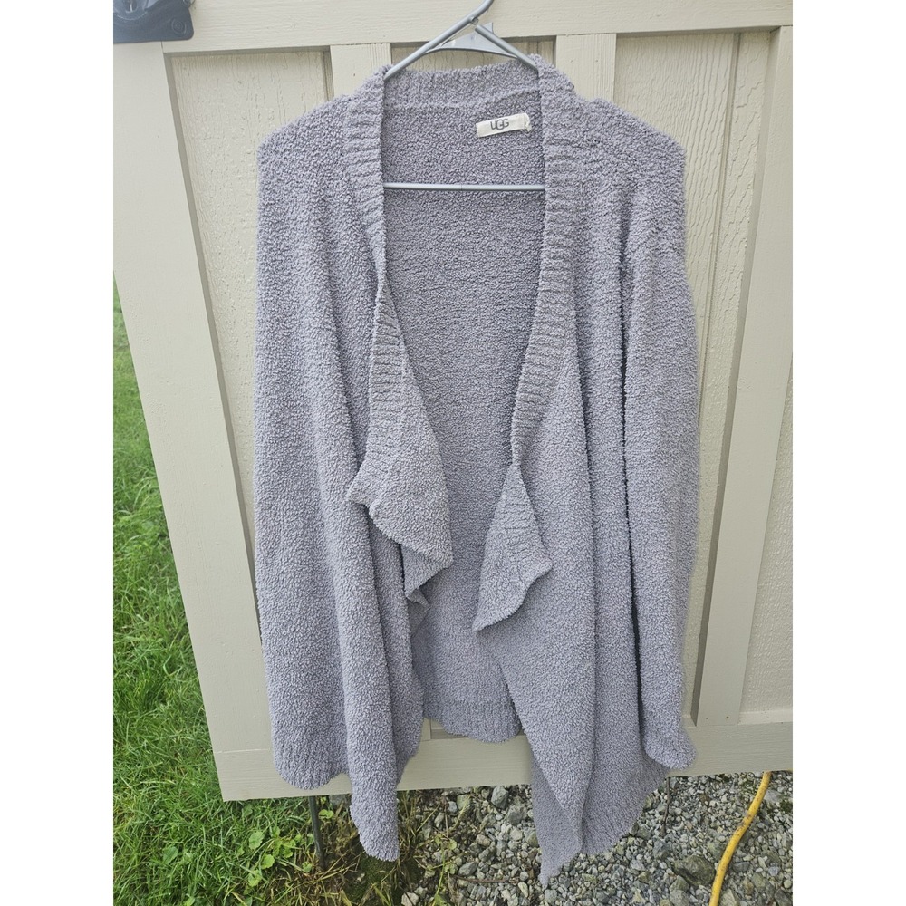 UGG Women's Phoebe Med Grey Wrap Cardigan Open Sweater Size Med $128 Pockets